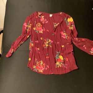 Size Medium Old Navy Long Sleeve Floral Blouse